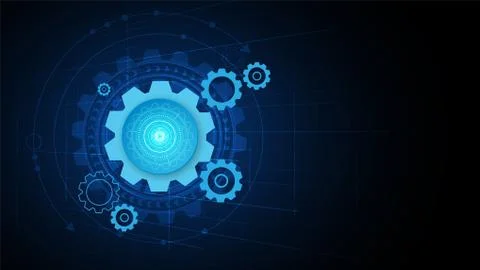 Gear circuit technology background Stock Illustration