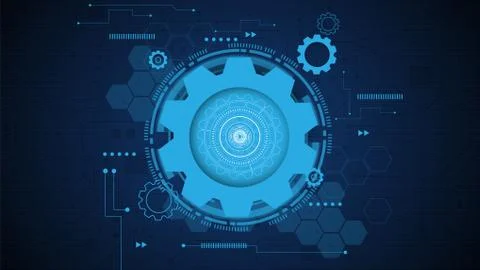 Gear circuit technology background Stock Illustration