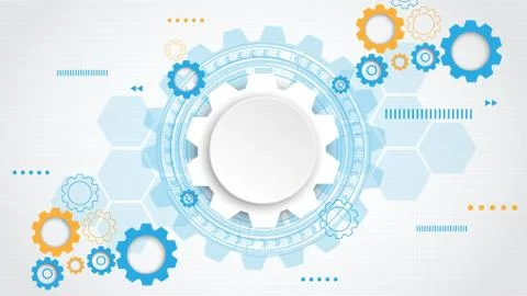 Gear circuit technology background Stock Illustration