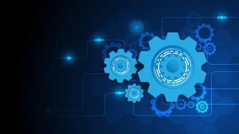 Gear circuit technology background Stock Illustration