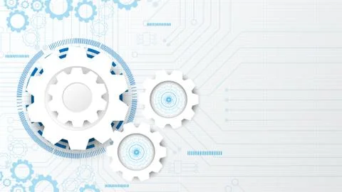 Gear circuit technology background Stock Illustration