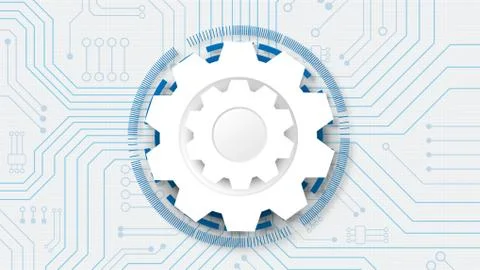 Gear circuit technology background Stock Illustration