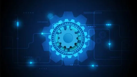 Gear circuit technology background Stock Illustration