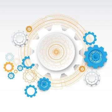 Gear circuit technology background Stock Illustration