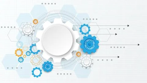 Gear circuit technology background Stock Illustration