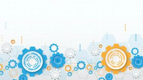 Gear circuit technology background Stock Illustration