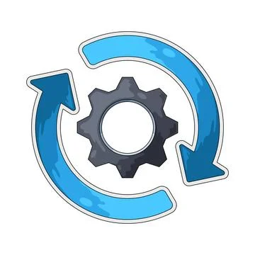 Gear with circular arrows illustration 스톡 일러스트