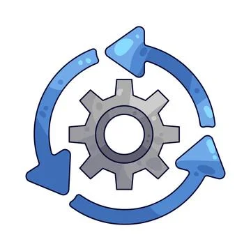 Gear with circular arrows illustration 스톡 일러스트
