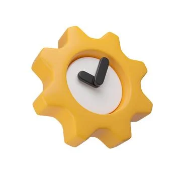 Gear clock, 3d rendered illustration Stock Illustration
