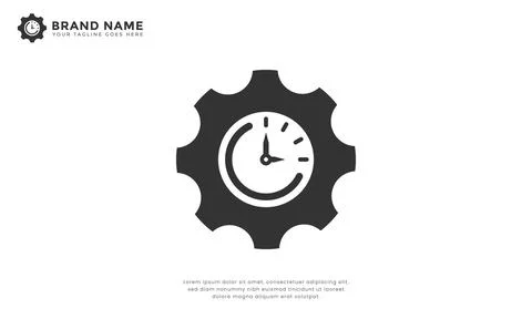 Gear Clock Icon Stock Illustration