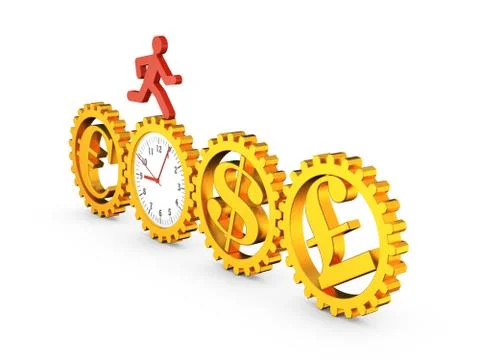 Gear clock Stock Illustration