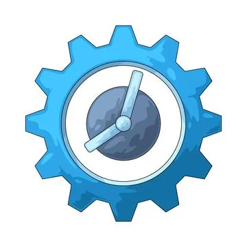 Gear with Clock illustration 스톡 일러스트
