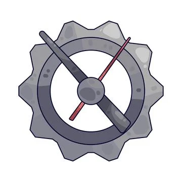Gear with Clock illustration 스톡 일러스트