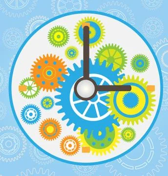 Gear clock vector Stock Illustration