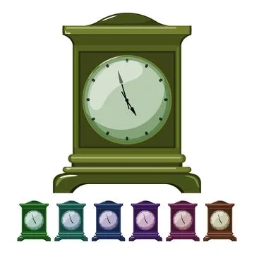 Gear clock vintage cartoon vector graphic Stock Illustration