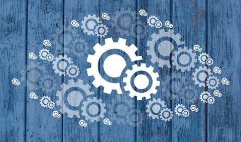 Gear cloud concept visualization background Stock Photos