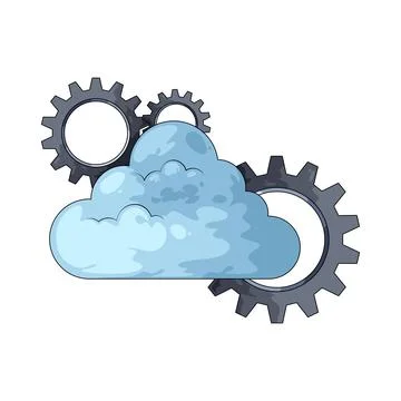 Gear with Cloud illustration 스톡 일러스트