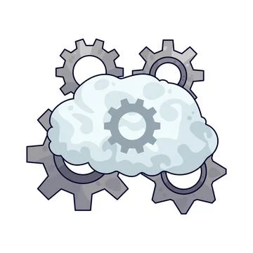 Gear with Cloud illustration 스톡 일러스트