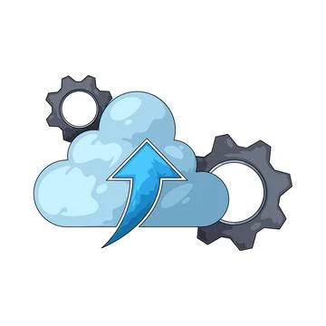 Gear with Cloud Upload illustration 스톡 일러스트