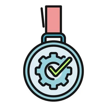 Gear cog with checkmark validation process icon 스톡 일러스트