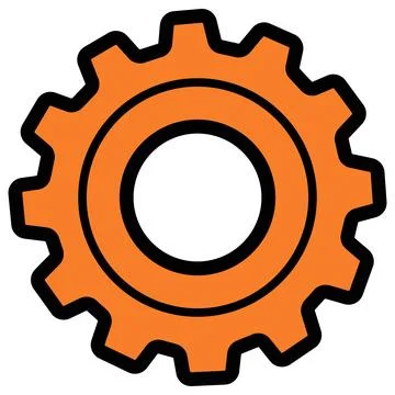 Gear Cog Icon Flat Vector Illustration for Engineering and Settings Stock Illustration
