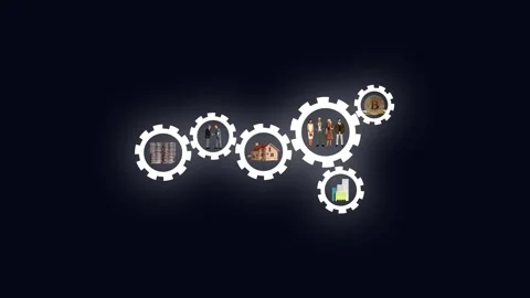 Gear cog icon present operation management involving business process, workflow, Stock Footage 287528365