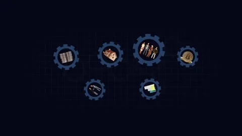 Gear cog icon present operation management involving business process, workflow, Stock Footage 287528380