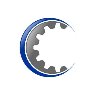 Gear Cog Initial C Lettermark Icon Design Stock Illustration