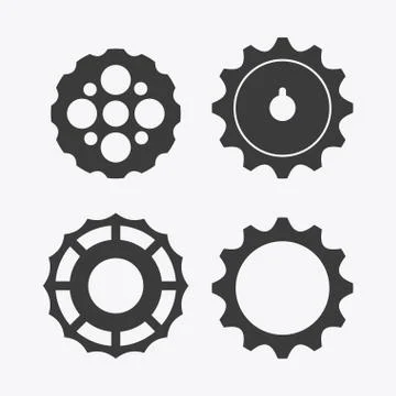 Gear cog machine part set design Stock Illustration