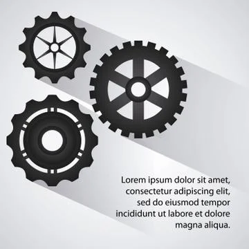 Gear cog machine part set design Stock Illustration
