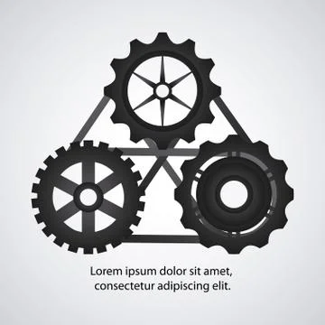 Gear cog machine part set design Stock Illustration