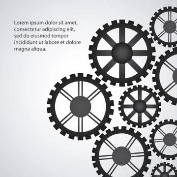 Gear cog machine part set design Stock Illustration