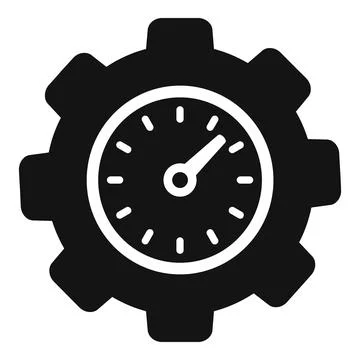 Gear cog time duration icon simple vector. Clock plan Stock Illustration