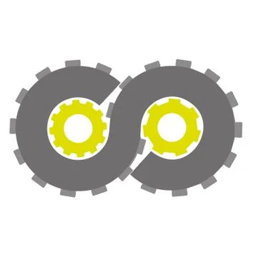 Gear Cogs vector drawing on a white background Stock Illustration