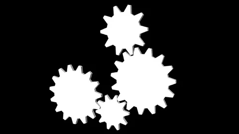 Gear - Cogwheel, rotating machine. Black and white Stock Footage 69220288