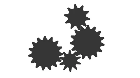 Gear - Cogwheel, rotating machine. White and black Stock Footage 69220847