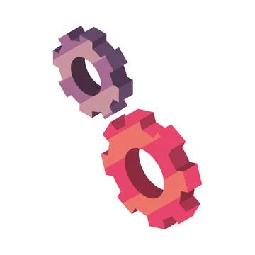 Gear cogwheels isometric Illustrazione stock