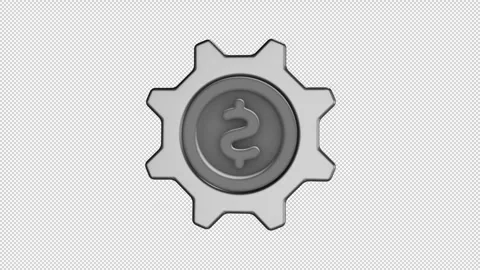 Gear with coin Stock Footage 308229098