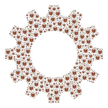 Gear Collage of Bug Icons Stock Illustration