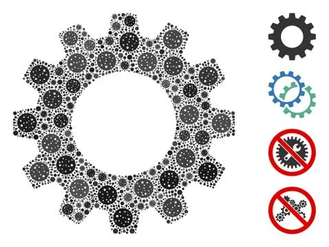 Gear Collage of CoronaVirus Elements Stockillustratie