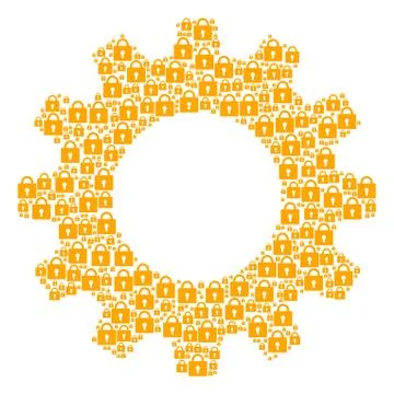 Gear Collage of Lock Icons Stock Illustration