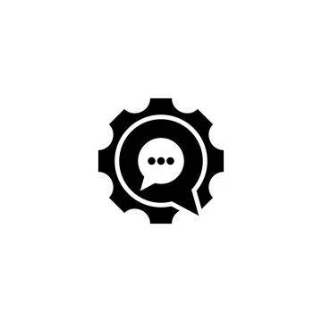 Gear communication logo template vector Stock Illustration