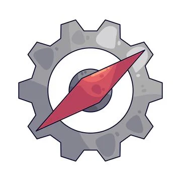 Gear with Compass illustration 스톡 일러스트