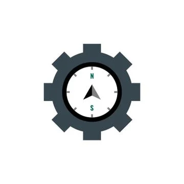 Gear compass vector design template illustration Stock Illustration