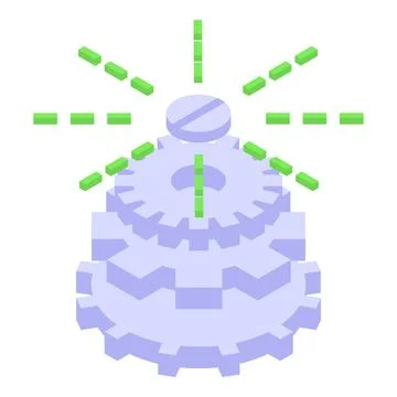 Gear concentration icon isometric vector. Mind balance Stock Illustration
