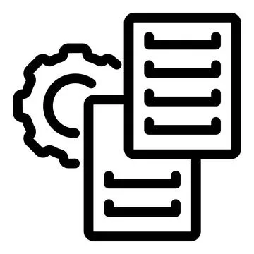 Gear connecting two digital documents data management concept イラスト素材