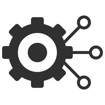 Gear Connections Vector Icon Flat Illustration 스톡 일러스트