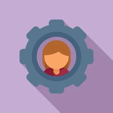 Gear control icon flat vector. Data center Stock Illustration