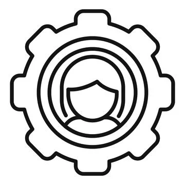Gear control icon outline vector. Data center Stock Illustration