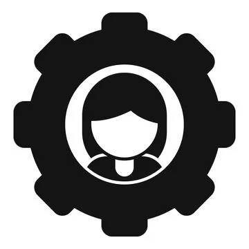 Gear control icon simple vector. Data center Stock Illustration